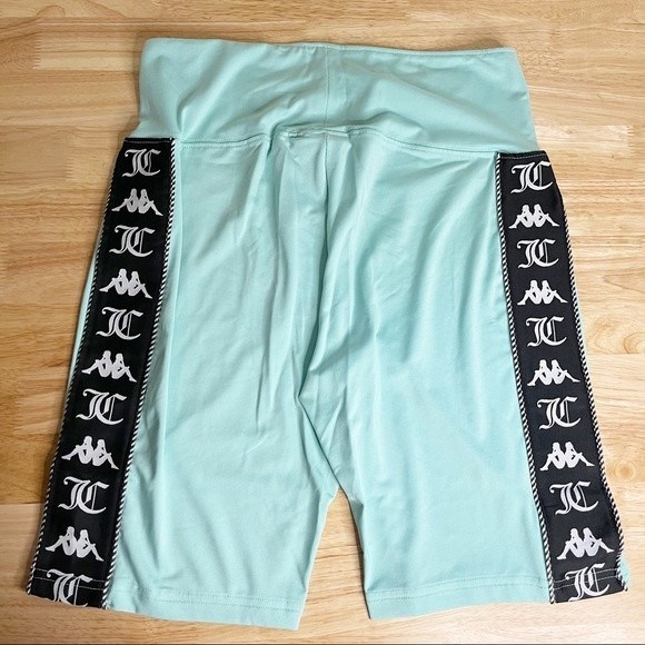 NWT Kappa x Juicy Couture Biker Shorts Green Logo Tape Size M - Picture 2 of 7